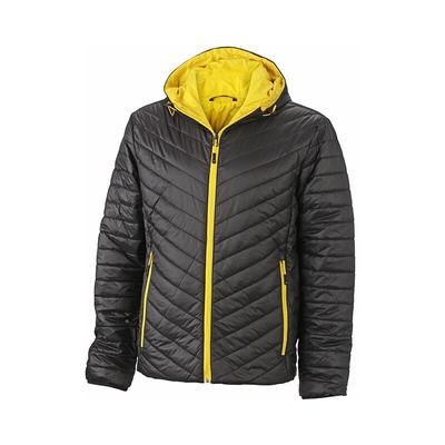 Jn Mens Lightweight Jacket JN1092 100%PA, black/yellow, Größe m