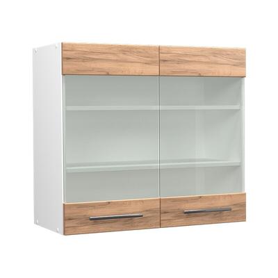 Küchenglasschrank Fame-Line, Goldkraft Eiche, 80 cm Vicco Image