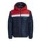 Jack & Jones Mens Puffer Jacket Hooded Lightweight - Navy/Red - Size 2XL | Jack & Jones Sale | Discount Designer Brands