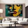 Hand painted Woman Smoking Portrait Woman Smoking Cigarette Woman Handmade Colorful Woman Face Wall Art Antique Wall Decor (No Frame)