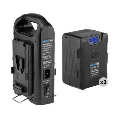 Watson 2 x 98Wh Micro V-Mount Batteries with Dual V-Mount Battery Charger Kit VM-98-MI