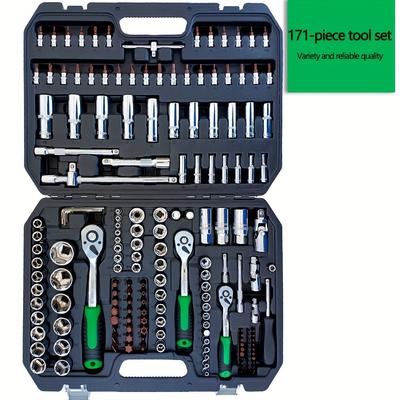 TEMU 171pcs/set 72 Tooth Ratchet Wrench Glove Barrel Set Car And Motorcycle Repair Tool Kit Hardware Wrench Tool Set Special Maintenance And Maintenance For Auto Repair Household Repair Car Repair Tool Set