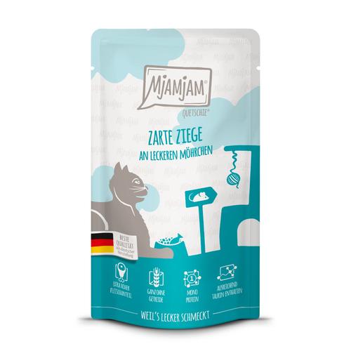 Sparpaket 24x125g MjAMjAM Quetschie Ziege Katzenfutter nass