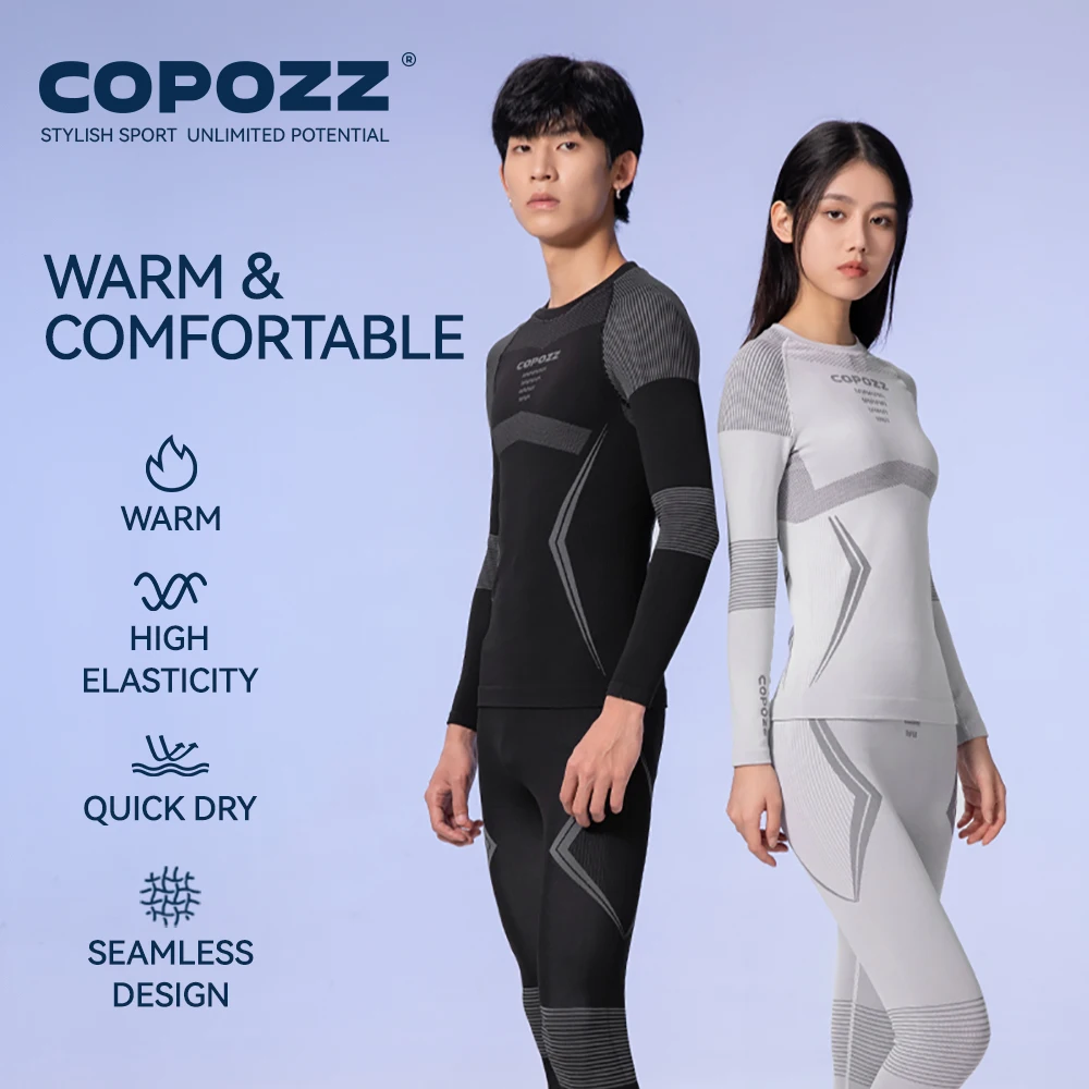 COPOZZ hiver Ski sous-vêtement thermique ensembles hommes femmes anti-transpiration respirant séchage rapide survêtement Ski Thermo sous-vêtements longs Johns