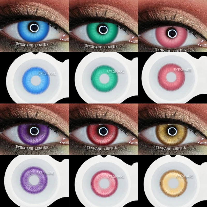 EYESHARE Anime lentilles de Contact de couleur pour les yeux Cosplay lentilles colorées bleu fou Halloween lentilles lentilles de Contact maquillage de beauté