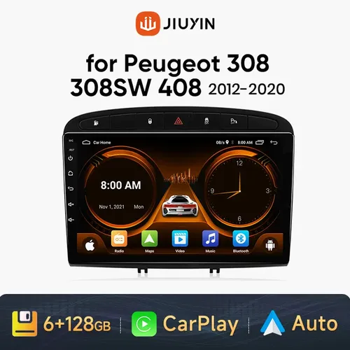 6G + 128G Android 13 autoradio GPS RDS DSP lecteur multimédia pour Peugeot 408 pour Peugeot 308