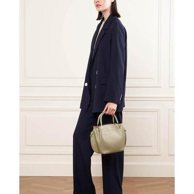 Louisa Foulonne Double Handbag in Grained Leather