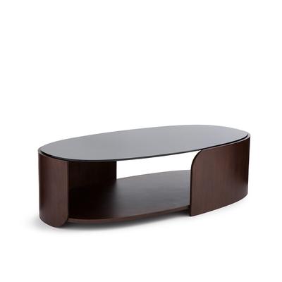 Spinella Walnut Veneer & Tempered Glass Coffee Table