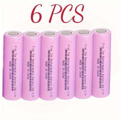 TEMU 6pcs/10pcs/20pcs 3.7v Rechargeable Battery 18650 Battery Flat Top Battery Suitable For Flashlights, Headlights, And Handheld Lights