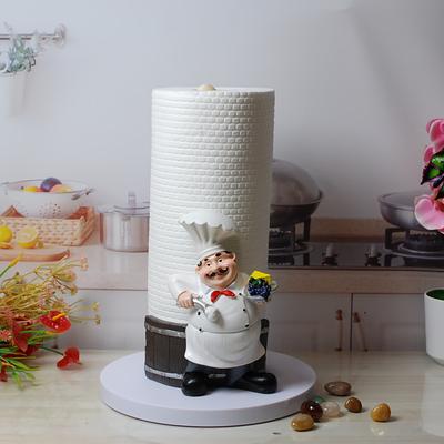 TEMU Wooden Chef Spoon Paper Towel Holder, 1pc Countertop Standing Kitchen Roll Dispenser, Decorative Cooking Utensil Design With Sturdy Base - Chef Themed Kitchen Accessory Image