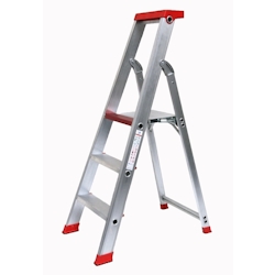 Stehleiter 3 Stufen Profi 149x50x16cm ALU SZAGATO Stufenleiter 3 Stufen Stehleiter 3 Stufen Aluleiter 3 Stufen Haushaltsleiter 3 Stufen Bockleiter