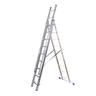 Stehleiter 3x9 Stufen Länge 5,3m 248x41cm ALU SZAGATO Stufenleiter Stehleiter ausziehbar Mehrzweckleiter Standleiter Schiebeleiter 3x9 Stehleiter