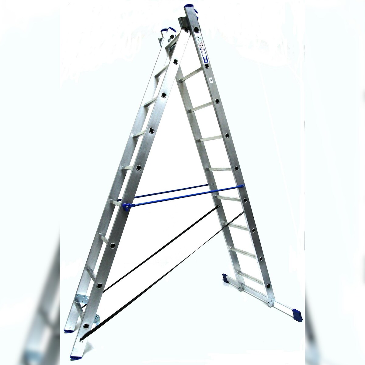 Schiebeleiter 2x10 Stufen Länge 4,5m 273x41cm ALU SZAGATO Schiebeleiter 2 teilig Stufenschiebeleiter Schiebeleiter Alu-Schiebeleiter Mekrzweckleiter Image