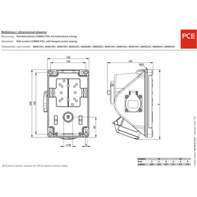 96061551 cee Wandsteckdose 16 a 5polig 400 v 1 St. - PCE Image