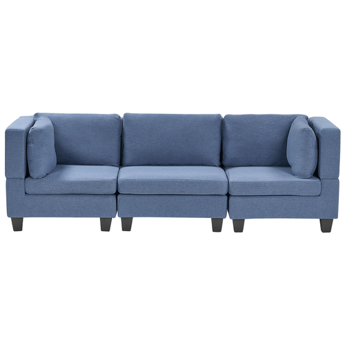 Sofa Blau Stoffbezug 3-Sitzer Modulsofa Wohnzimmermöbel Modern Wohnzimmer Salon Wohnecke Sitzecke