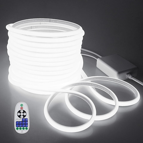 COB LED Lichtstreifen, 3–40 Meter Lichtstreifen, IP65, wasserdicht, 288 LEDs/m, superheller weißer LED-Streifen mit 24-Tasten-IR-Fernbedienung, geeignet für Schlafzimmer, Küche, Außendekoration, Image