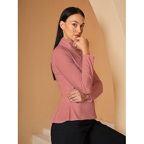 Damen Golfjacke Yan-pink Graues Rosa Schwarz Langarm Oberteil Damen-Golfkleidung, Kleidung, Outfits, Kleidung