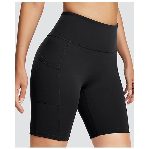 Damen Fahrradhose Fahhrad Shorts Schmale Passform Sport Elastisch Schweißableitend Atmungsaktiv Schwarz Dunkelblau Bekleidung Fahrradbekleidung