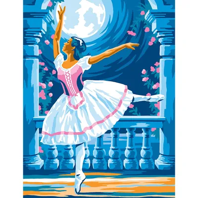 Malen nach Zahlen mit Acrylfarben Ballerina, 23 x 30,5 cm Image