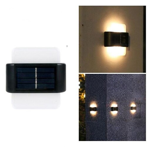 LED Außenwandleuchte Solarlampen Wasserdichte Solar-Wandleuchte, Außenbeleuchtung für Balkon, Hof Zaun, Solar-Lampe für Garten Hausdeko Image