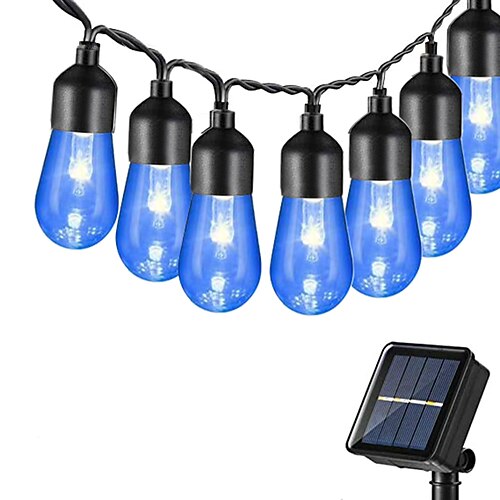 Außen Wasserdichte Blaslichterkette Farbige Solarbetriebene Lichterketten 5/6/7/10M Dekor für Patios Gärten Image