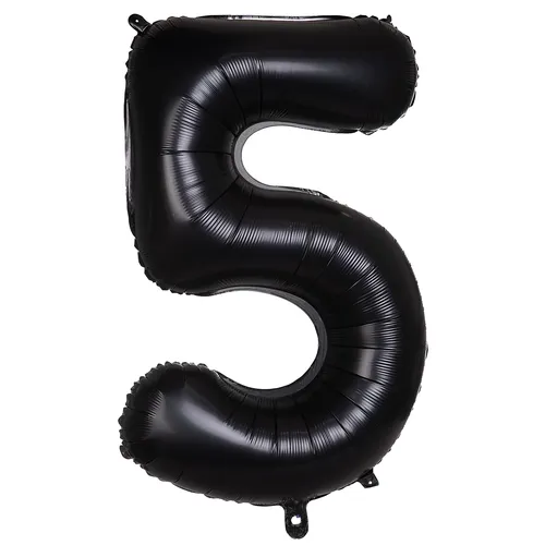 Ballon hélium chiffre ""5"", noir, 86 cm