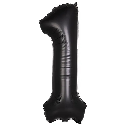 Ballon hélium chiffre ""1"", noir, 86 cm