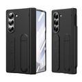 telefono Custodia Per Samsung Galaxy Piegatura a Z 7 Z Fold 6 Copertura Posteriore con Supporto con Proteggi Schermo Protezione Completa Retrò Armatura PC Silicone