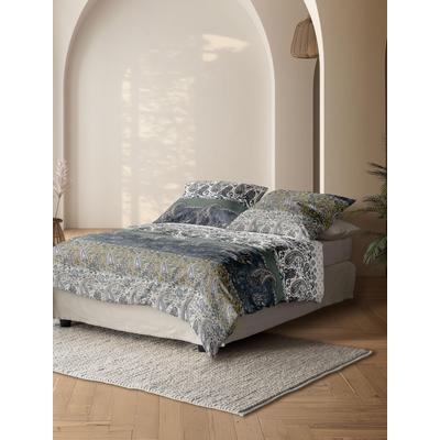 Bettwäsche IRISETTE "Wave 8507", blau (petrol), B/L: 155cm x 200cm, , Mako-Satin, B/L: 80cm x 80cm, Mako-Satin, Obermaterial: 100% Baumwolle, Bettwäsche, anschmiegsam und atmungsaktiv Image
