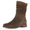Stiefel GABOR "Genua", Damen, Gr. 43, braun (cognac), Veloursleder, unifarben, klassisch, Schuhe, Blockabsatz, Kurzstiefel, mit Innenreißverschluss