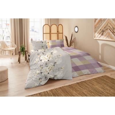 Bettwäsche PRIMERA "Feinbiber-Bettwäsche", gelb (grau, gelb), B/L: 135cm x 200cm, Feinbiber, B/L: 80cm x 80cm, Feinbiber, Obermaterial: 100% Baumwolle, Bettwäsche, samtweich und natürlich aus reiner Baumwolle Image