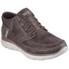 Slip-On Sneaker SKECHERS "SUMMITS", Herren, Gr. 42, braun, Textil, casual, Schuhe, Schnürboots, Mid Cut Sneaker mit Hands Free Slip-Ins™