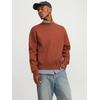 Rundhalspullover JACK & JONES "JORVESTERBRO KNIT CREW NECK SN", Herren, Gr. XS, braun (brandy braun), Strick, Obermaterial: 57% Polyester, 30% Viskose, 13% Nylon, unifarben, modisch, relaxed fit, Rundhals, Langarm Rippbündchen, Pullover