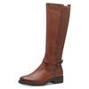 Stiefel TAMARIS, Damen, Gr. 37, XS-Schaft, braun (cognac), Leder, Lederimitat, used, unifarben, modisch, Schuhe, Blockabsatz, Langschaftstiefel mit XS-Schaft und Stretchfunktion