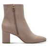 Stiefelette MARCO TOZZI BY GMK, Damen, Gr. 42, grau (taupe), Textil, unifarben, Veloursleder, elegant, Schuhe, Blockabsatz, Abendschuh, Businessschuh, Feel Me-Ausstattung