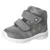 Snowboots PEPINO BY RICOSTA "Dario WMS: normal", Kinder, Gr. 21, grau, Leder, Textil, casual, Schuhe, Klettstiefel, Winterstiefel, Babystiefel mit Klettverschluss