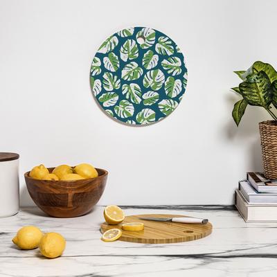 Little Arrow Design Co variegated monstera on blue Cutting Board