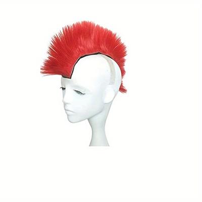 TEMU Helmet Mohawk Wig Adhesive Mohawk For Motorcycle Bicycle Ski Snowboard Helmet Hair Patches Skinhead Costumes Wig Cosplay Wig Halloween Decorations