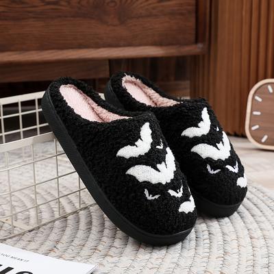 TEMU Halloween Bat Lovers Plush Warm Indoor Slippers