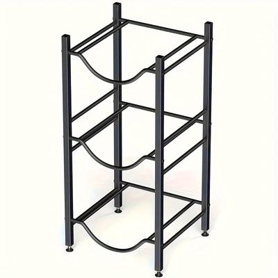 TEMU 3-tier Water Bottle Cage, 3-gallon Removable Water Bottle Rack Organizer, Black