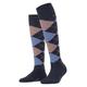 Burlington Damen Kniestrümpfe Marylebone W Kh Wolle lang gemustert 1 Paar, Blau Dark Blue Melange 6688, 36-41