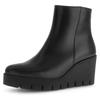 Keilstiefelette GABOR, Damen, Gr. 39, schwarz, Nappaleder, unifarben, klassisch, Schuhe, Stiefelette, Businesschuh, Ankleboots mit Plateau