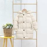 Generic Clearance Jackets for Kids Casual Work Children s Down Padded Long Cotton Padded Baby Jacket Winter Clothing for Boys Girls Fashion Casual Sweatshirts(8-9 Years Beige)