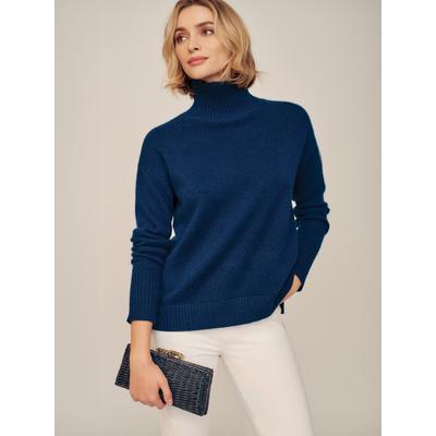 J.McLaughlin Women's Dina Cashmere Turtleneck Top Classic Navy, Size Medium