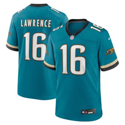 Nike Trevor Lawrence Teal Jacksonville Jaguars Prowler Throwback-Spielerspieltrikot für Herren Image