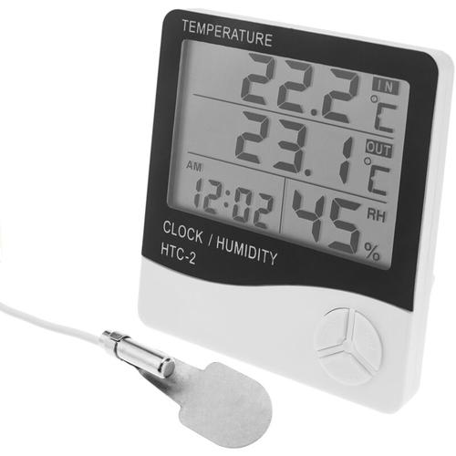 DW-0202 Digitaluhr und Thermometer-Hygrometer mit Innen- und Außen-Doppelsensor - Cablemarkt