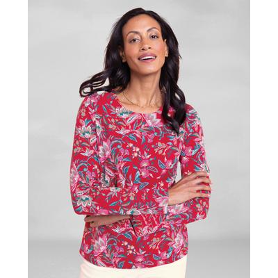 Appleseeds Women's Prima™ Cotton Jacobean Paisley Long-Sleeve Tee - Multi - PL - Petite