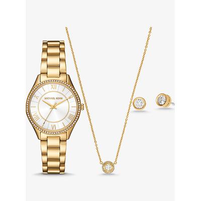 Michael Kors Mini Lauryn Gold-Tone Watch and Jewelry Gift Set Gold One Size