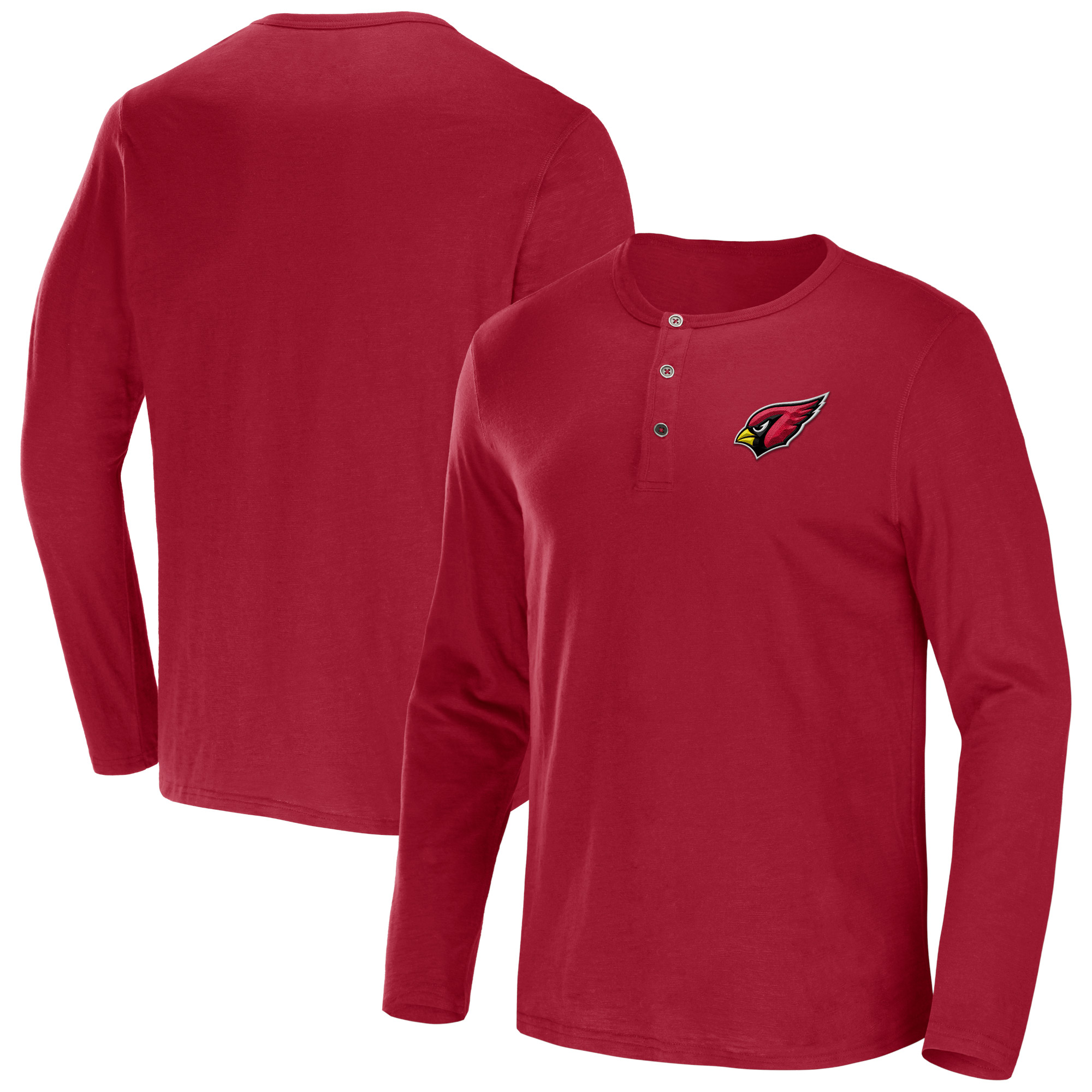 Herren-Langarm-T-Shirt aus der NFL x Darius Rucker-Kollektion von Fanatics Cardinal Arizona Cardinals Slub Jersey Henley Image
