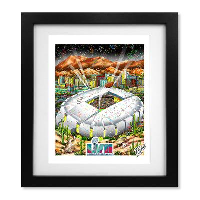 Super Bowl LVII, gerahmt, 17,8 x 20,3 cm, Deluxe-3D-Druck – Kunst von Charles Fazzino Image